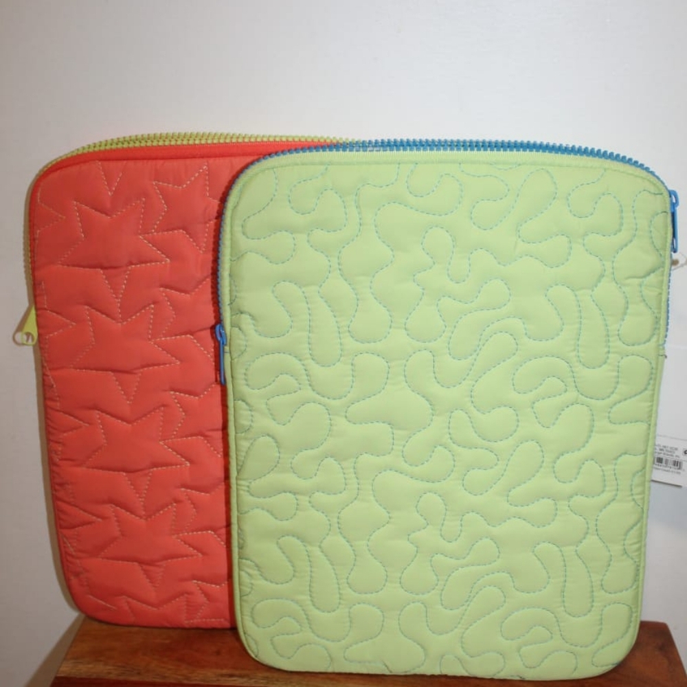 Quilted Laptop Sleeves in Orange and Green